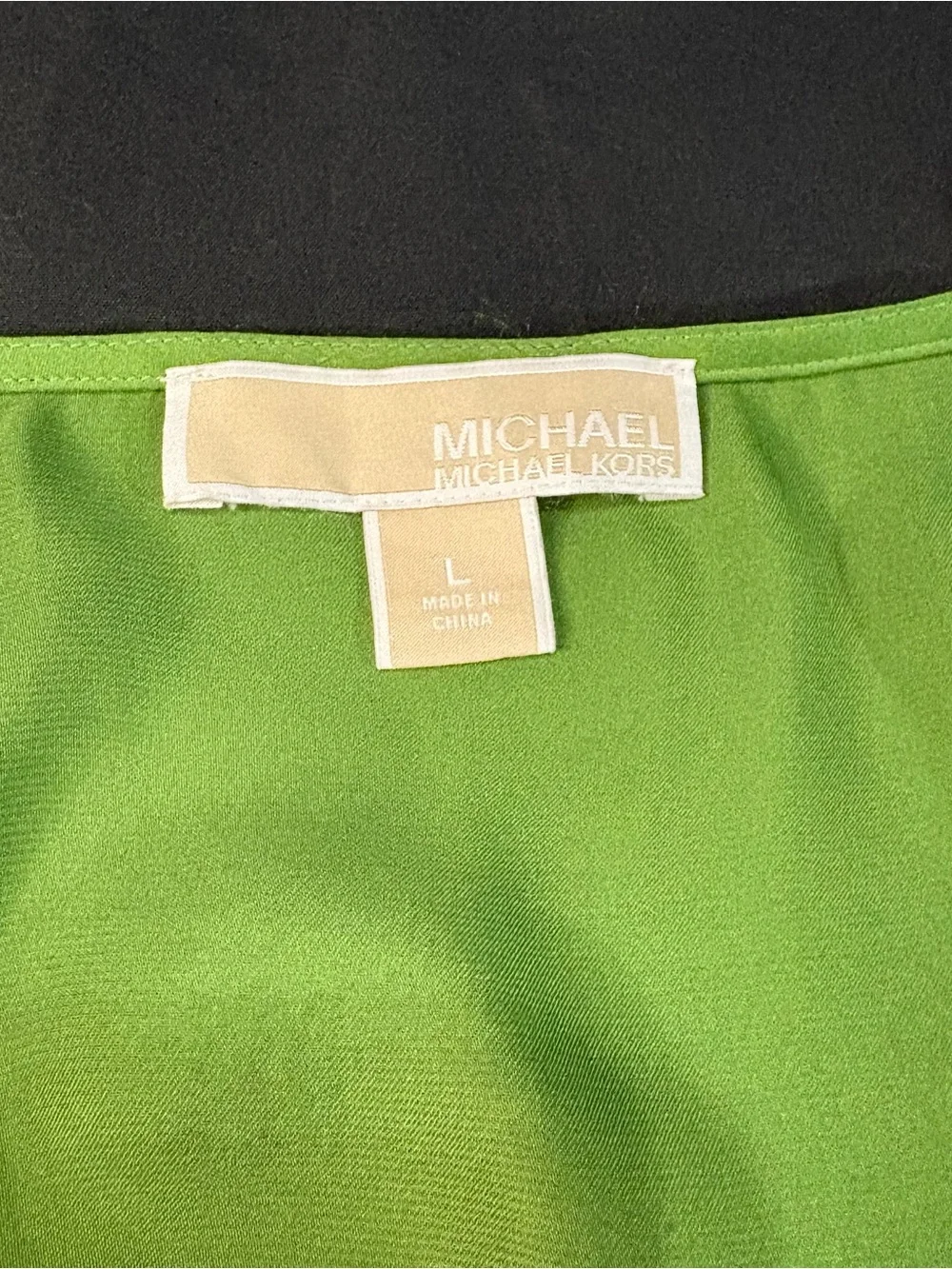 Michael Kors Lime Green Satin Lace-Up Tank Top L